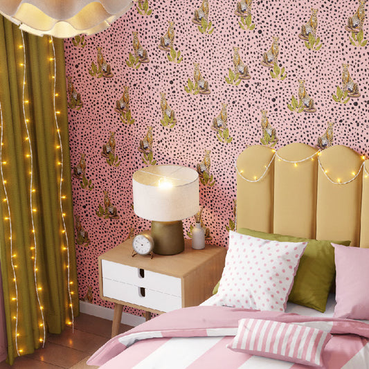 Cheryl Cheetah Wallpaper (Pink)