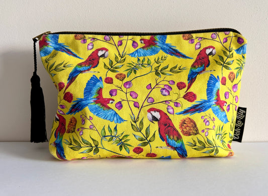 Pierre Parrot Large Zip Pouch (Yellow)