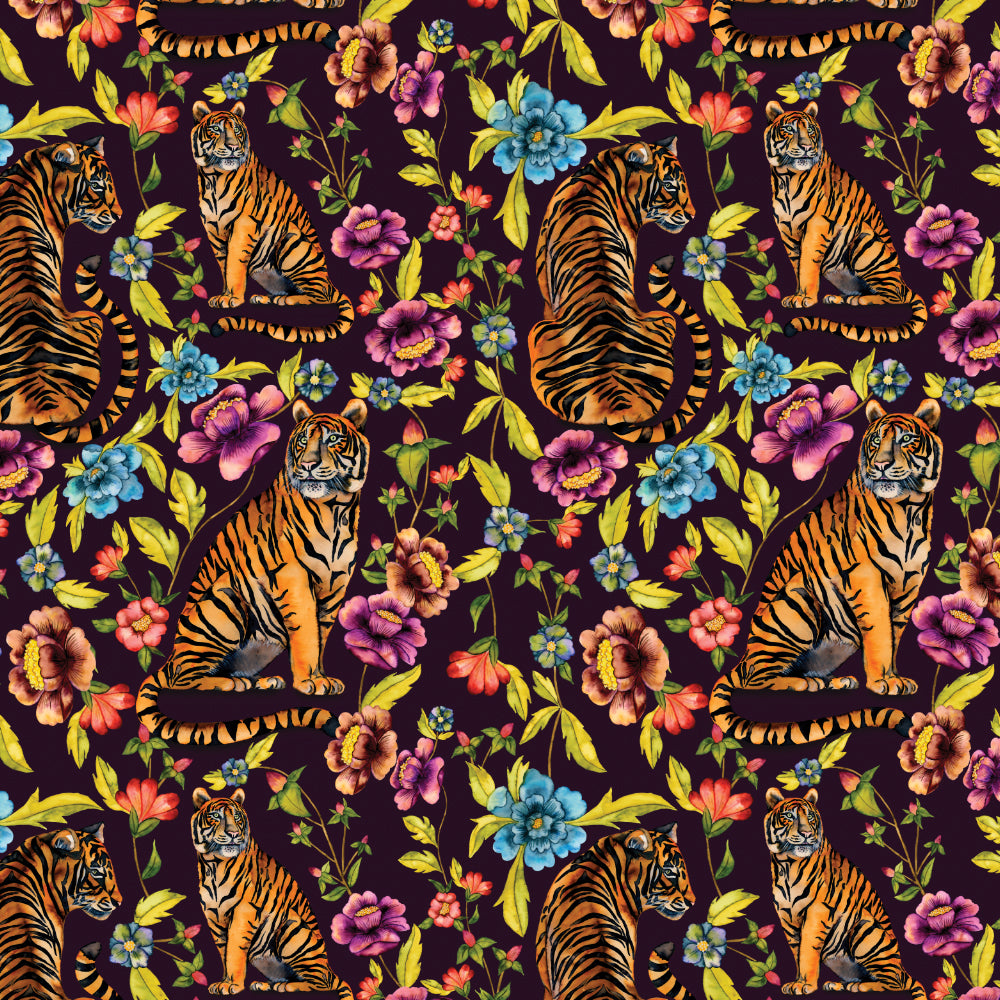 Trisha Tiger A3 Wallpaper Sample (Plum)