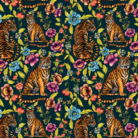 Trisha Tiger Wallpaper (Teal)