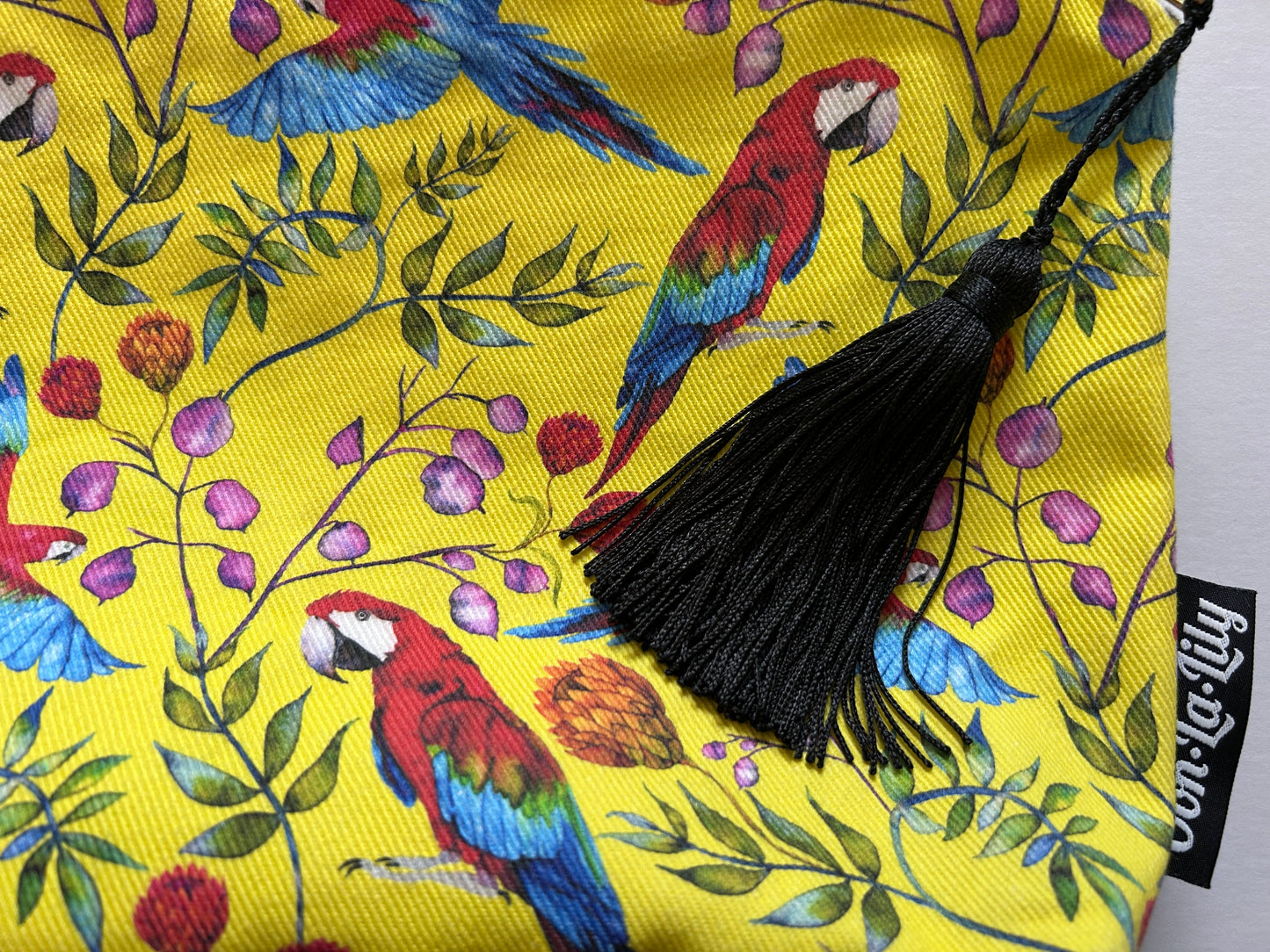 Pierre Parrot Large Zip Pouch (Yellow)