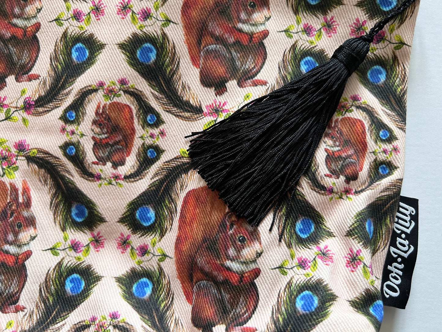 Steve Squirrel Large Zip Pouch (Blush)