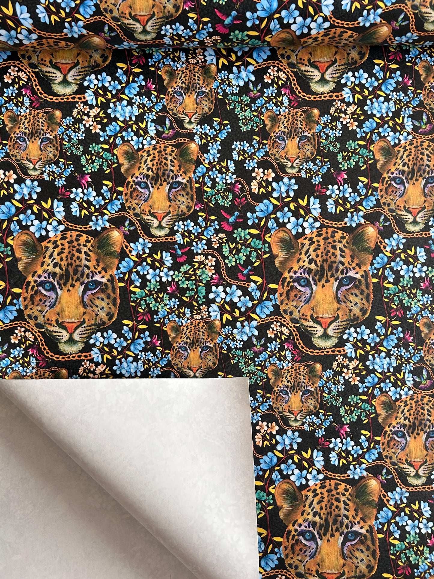 Lillian Leopard A4 Wallpaper Sample (Black)