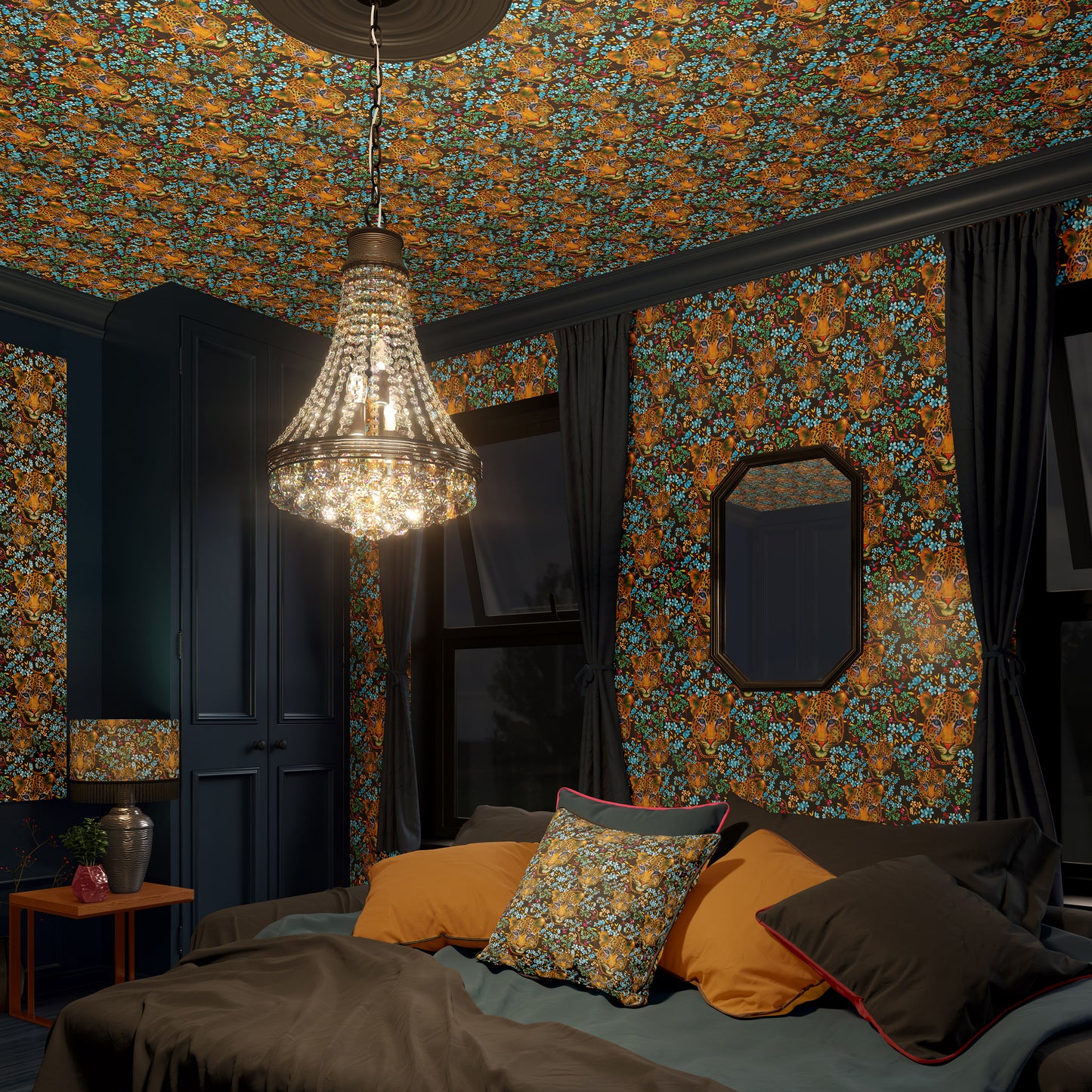 Lillian Leopard A4 Wallpaper Sample (Black)