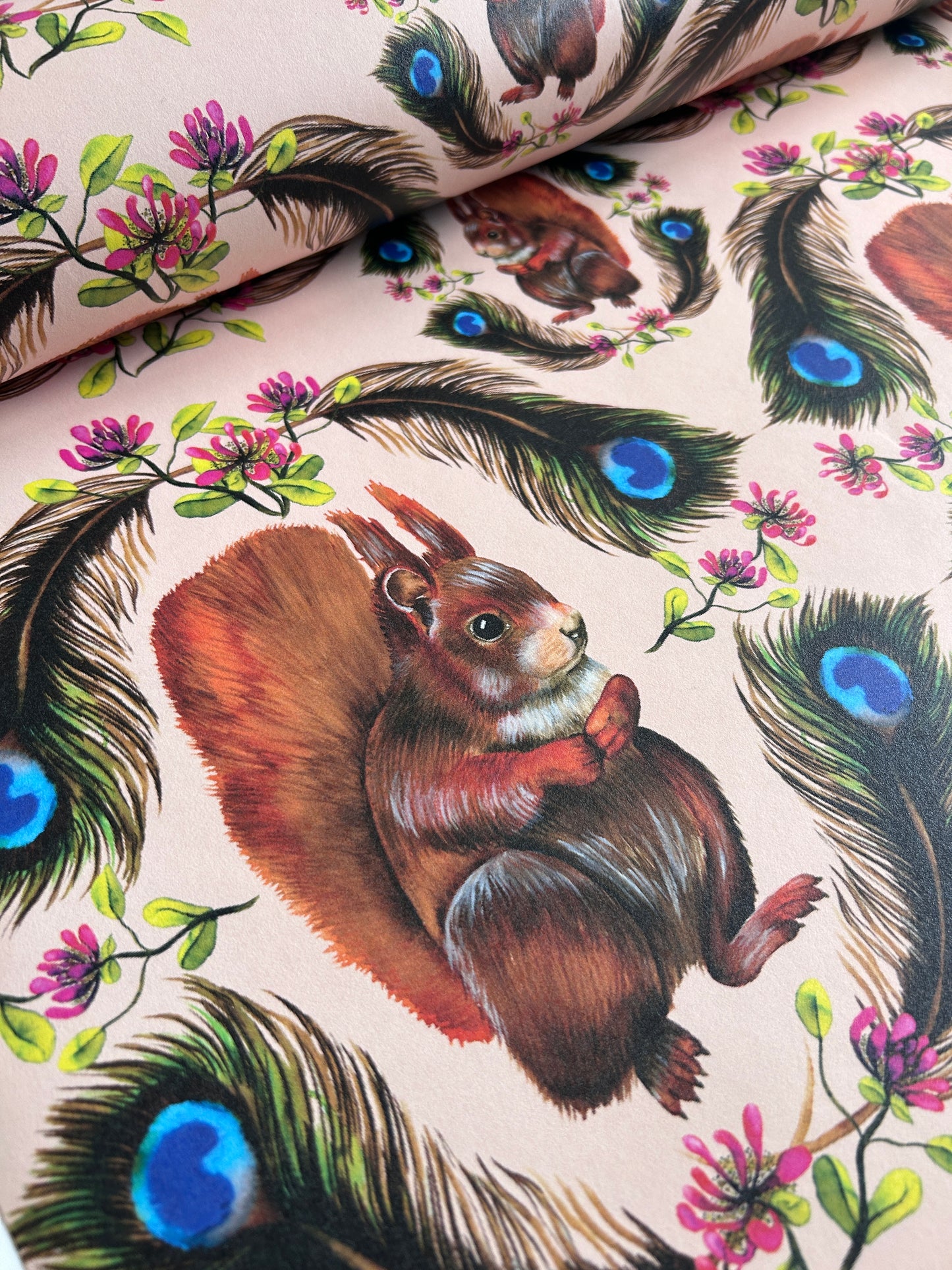 Steve Squirrel A4 Wallpaper Sample (Blush)