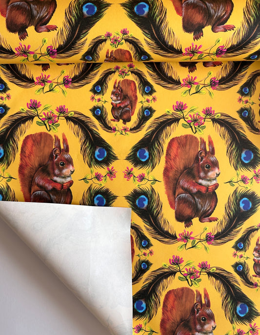 Steve Squirrel A4 Wallpaper Sample (Mustard)