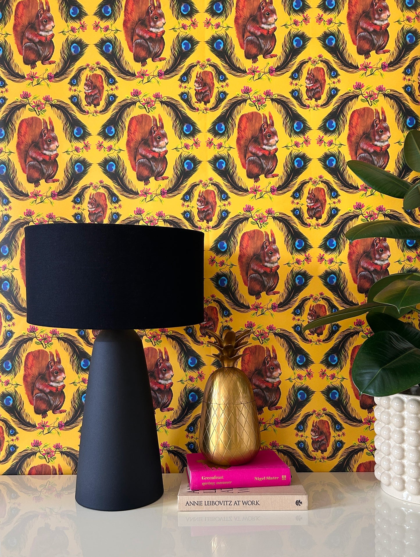 Steve Squirrel A4 Wallpaper Sample (Mustard)