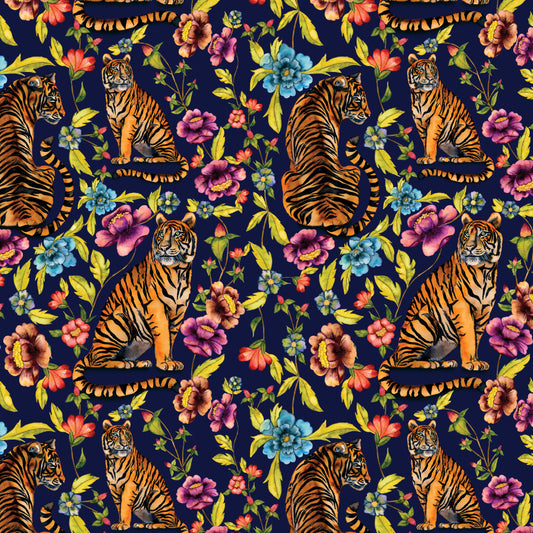 Trisha Tiger A3 Wallpaper Sample (Navy)