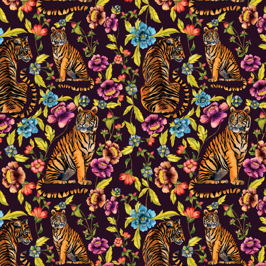 Trisha Tiger A3 Wallpaper Sample (Plum)